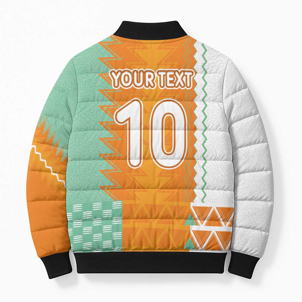 Custom Ivory Coast Football Bomber Puffer Jacket Côte d'Ivoire-Tribal Sporty Style - Wonder Print Shop
