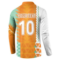 Custom Ivory Coast Football Button Sweatshirt Côte d'Ivoire-Tribal Sporty Style