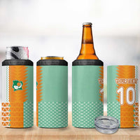 Custom Ivory Coast Football 4 in 1 Can Cooler Tumbler Côte d'Ivoire-Tribal Sporty Style - Wonder Print Shop