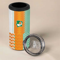 Custom Ivory Coast Football 4 in 1 Can Cooler Tumbler Côte d'Ivoire-Tribal Sporty Style - Wonder Print Shop