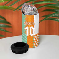 Custom Ivory Coast Football 4 in 1 Can Cooler Tumbler Côte d'Ivoire-Tribal Sporty Style - Wonder Print Shop