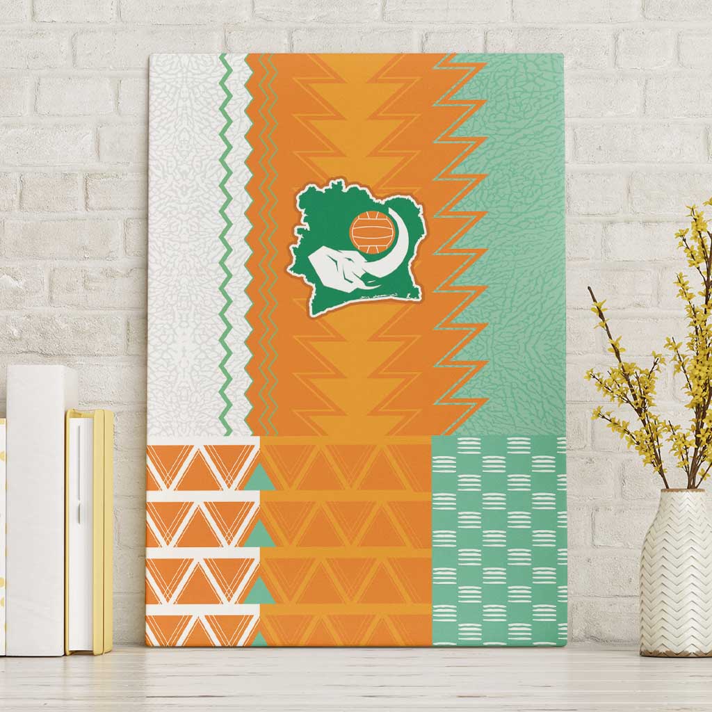 Ivory Coast Football Canvas Wall Art Côte d'Ivoire-Tribal Sporty Style - Wonder Print Shop
