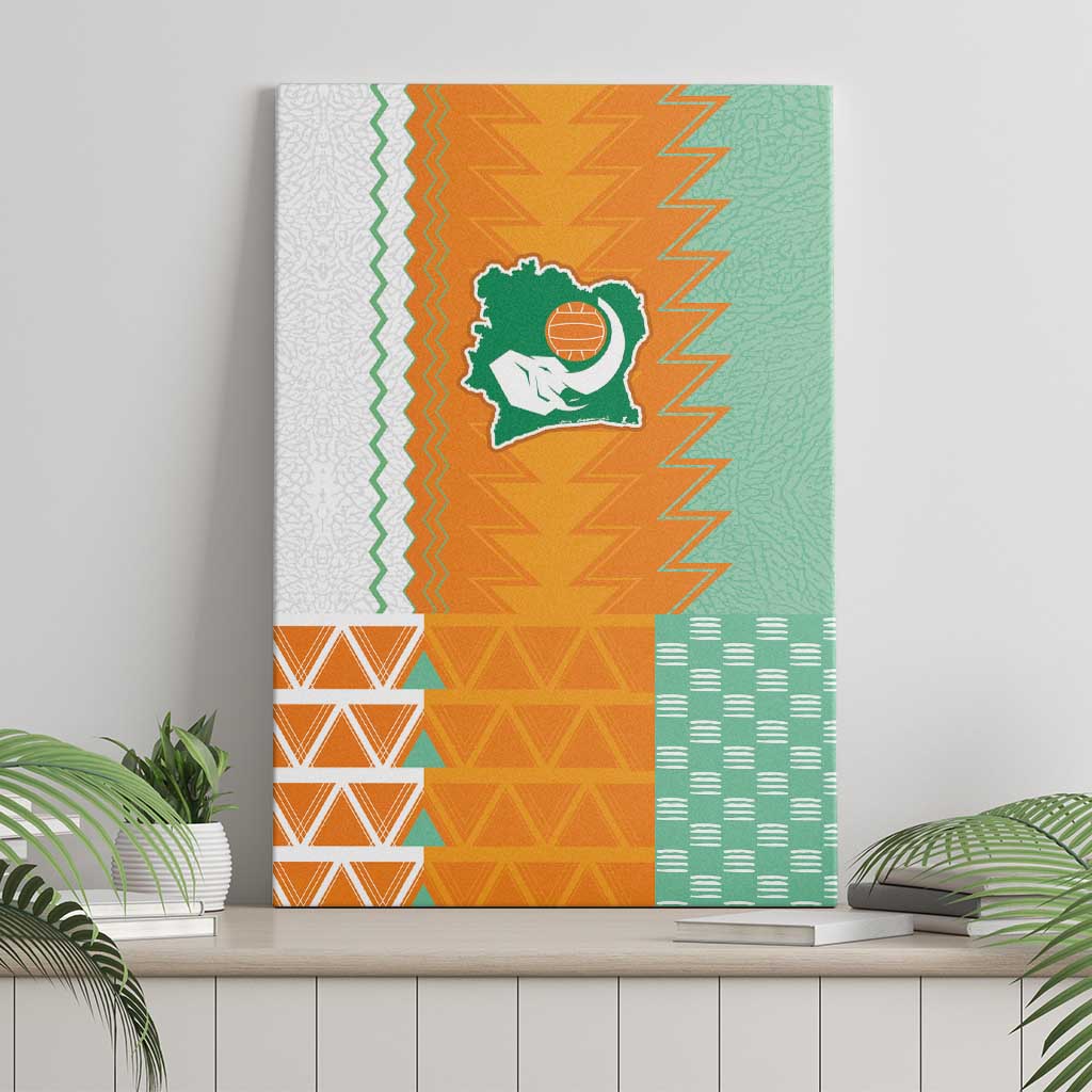 Ivory Coast Football Canvas Wall Art Côte d'Ivoire-Tribal Sporty Style - Wonder Print Shop
