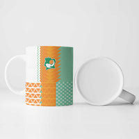 Custom Ivory Coast Football Ceramic Mug Côte d'Ivoire-Tribal Sporty Style - Wonder Print Shop