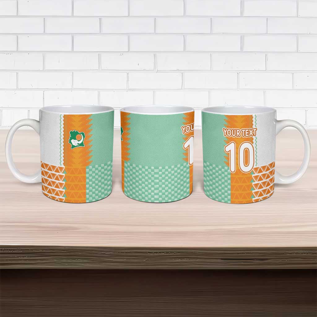 Custom Ivory Coast Football Ceramic Mug Côte d'Ivoire-Tribal Sporty Style - Wonder Print Shop