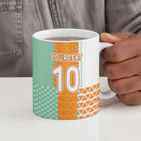 Custom Ivory Coast Football Ceramic Mug Côte d'Ivoire-Tribal Sporty Style - Wonder Print Shop