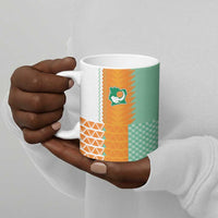 Custom Ivory Coast Football Ceramic Mug Côte d'Ivoire-Tribal Sporty Style - Wonder Print Shop