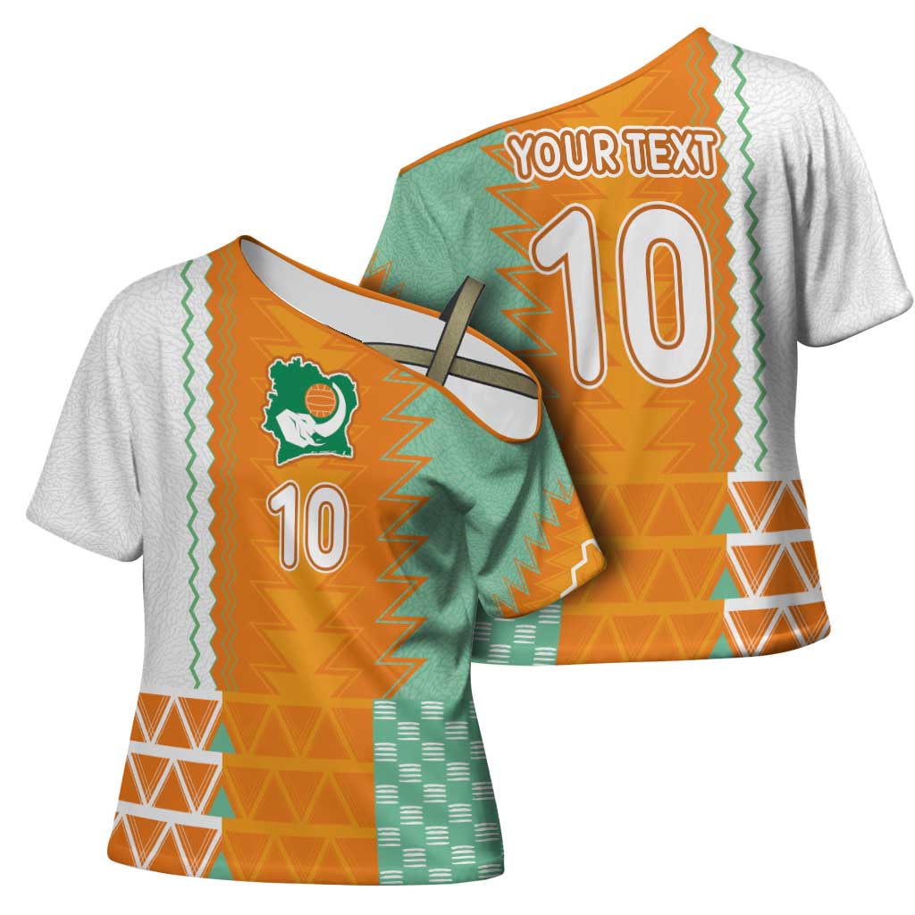 Custom Ivory Coast Football Cross Shoulder Shirt Côte d'Ivoire-Tribal Sporty Style - Wonder Print Shop