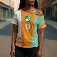 Custom Ivory Coast Football Cross Shoulder Shirt Côte d'Ivoire-Tribal Sporty Style - Wonder Print Shop