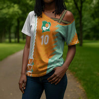 Custom Ivory Coast Football Cross Shoulder Shirt Côte d'Ivoire-Tribal Sporty Style - Wonder Print Shop