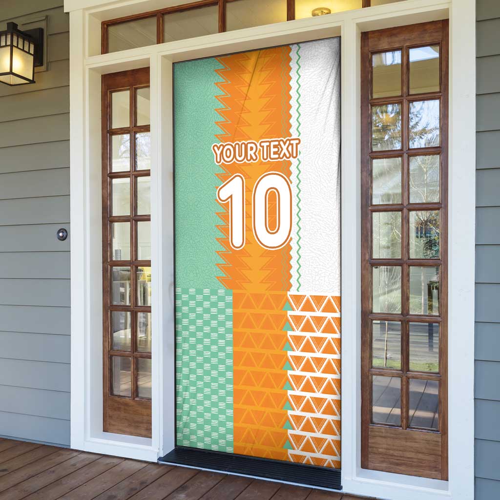 Custom Ivory Coast Football Door Cover Côte d'Ivoire-Tribal Sporty Style - Wonder Print Shop