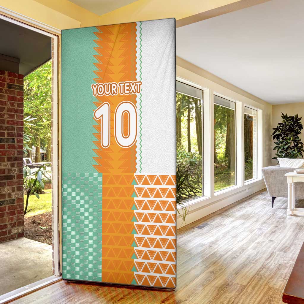Custom Ivory Coast Football Door Cover Côte d'Ivoire-Tribal Sporty Style - Wonder Print Shop
