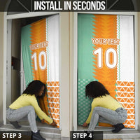 Custom Ivory Coast Football Door Cover Côte d'Ivoire-Tribal Sporty Style - Wonder Print Shop