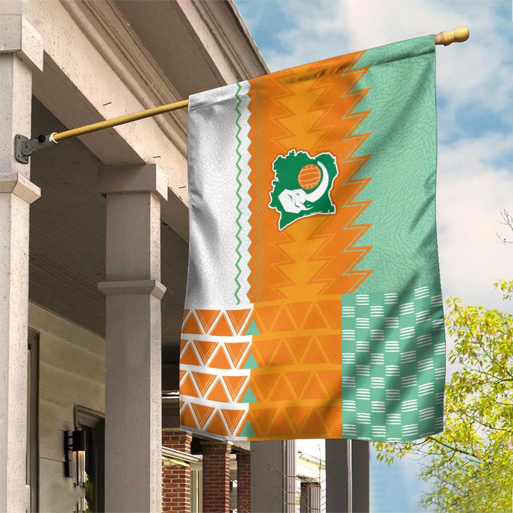 Ivory Coast Football Garden Flag Côte d'Ivoire-Tribal Sporty Style - Wonder Print Shop