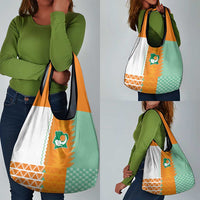 Ivory Coast Football Grocery Bag Côte d'Ivoire-Tribal Sporty Style - Wonder Print Shop