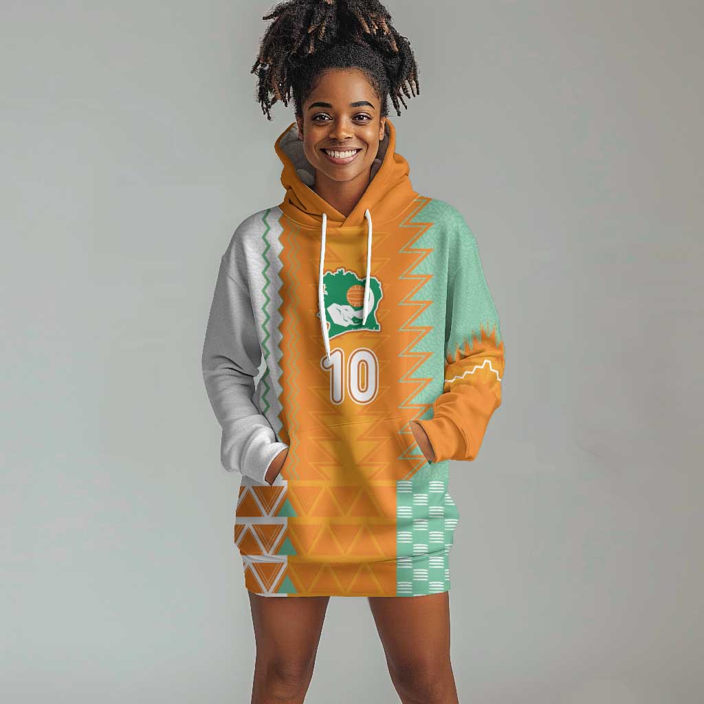 Custom Ivory Coast Football Hoodie Dress Côte d'Ivoire-Tribal Sporty Style - Wonder Print Shop