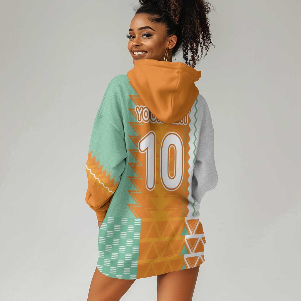 Custom Ivory Coast Football Hoodie Dress Côte d'Ivoire-Tribal Sporty Style - Wonder Print Shop