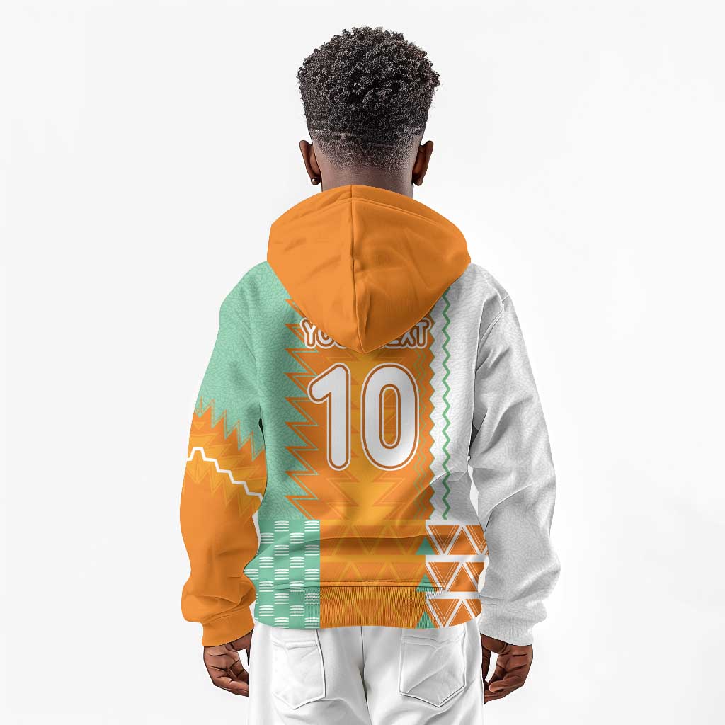Custom Ivory Coast Football Kid Hoodie Côte d'Ivoire-Tribal Sporty Style - Wonder Print Shop