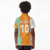 Custom Ivory Coast Football Kid Polo Shirt Côte d'Ivoire-Tribal Sporty Style - Wonder Print Shop