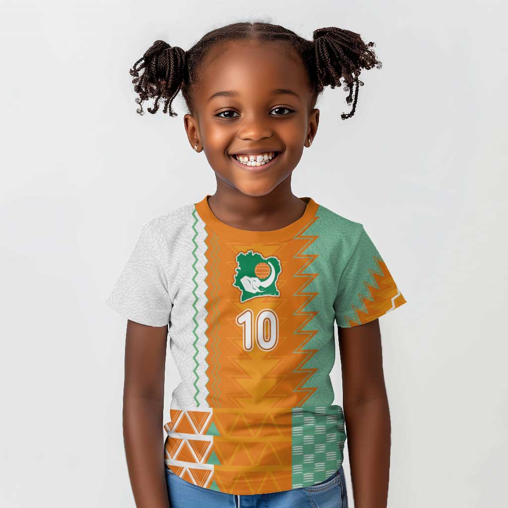 Custom Ivory Coast Football Kid T shirt Côte d'Ivoire-Tribal Sporty Style - Wonder Print Shop