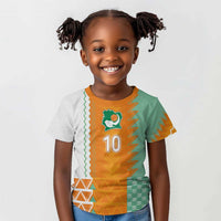 Custom Ivory Coast Football Kid T shirt Côte d'Ivoire-Tribal Sporty Style - Wonder Print Shop