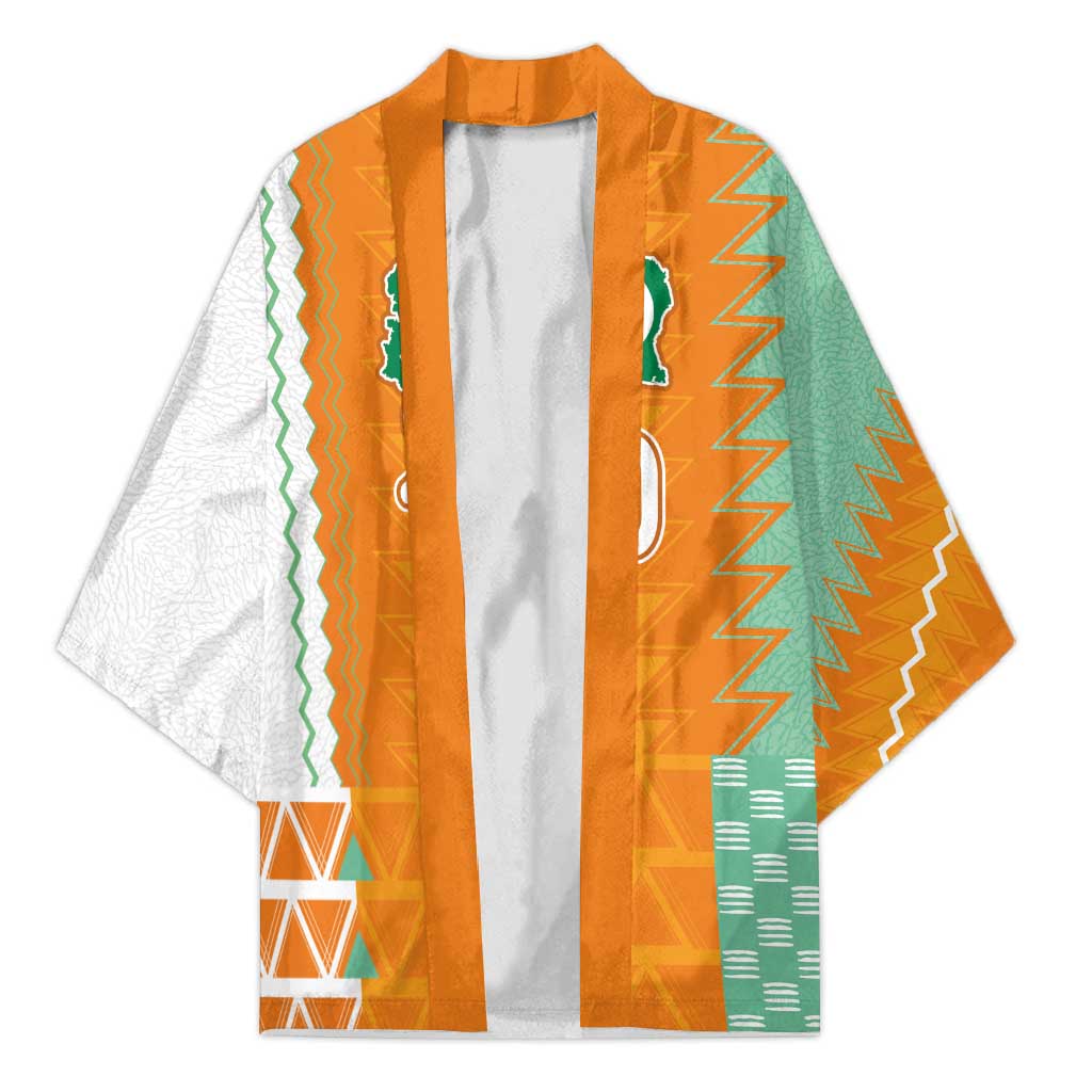 Custom Ivory Coast Football Kimono Côte d'Ivoire-Tribal Sporty Style - Wonder Print Shop