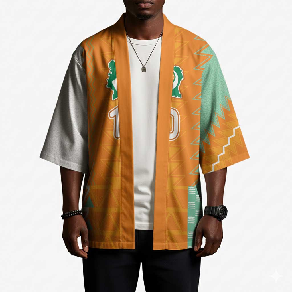 Custom Ivory Coast Football Kimono Côte d'Ivoire-Tribal Sporty Style - Wonder Print Shop