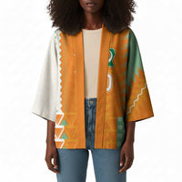 Custom Ivory Coast Football Kimono Côte d'Ivoire-Tribal Sporty Style - Wonder Print Shop