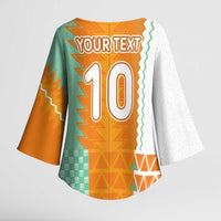 Custom Ivory Coast Football Kimono Sleeve Blouse Côte d'Ivoire-Tribal Sporty Style - Wonder Print Shop