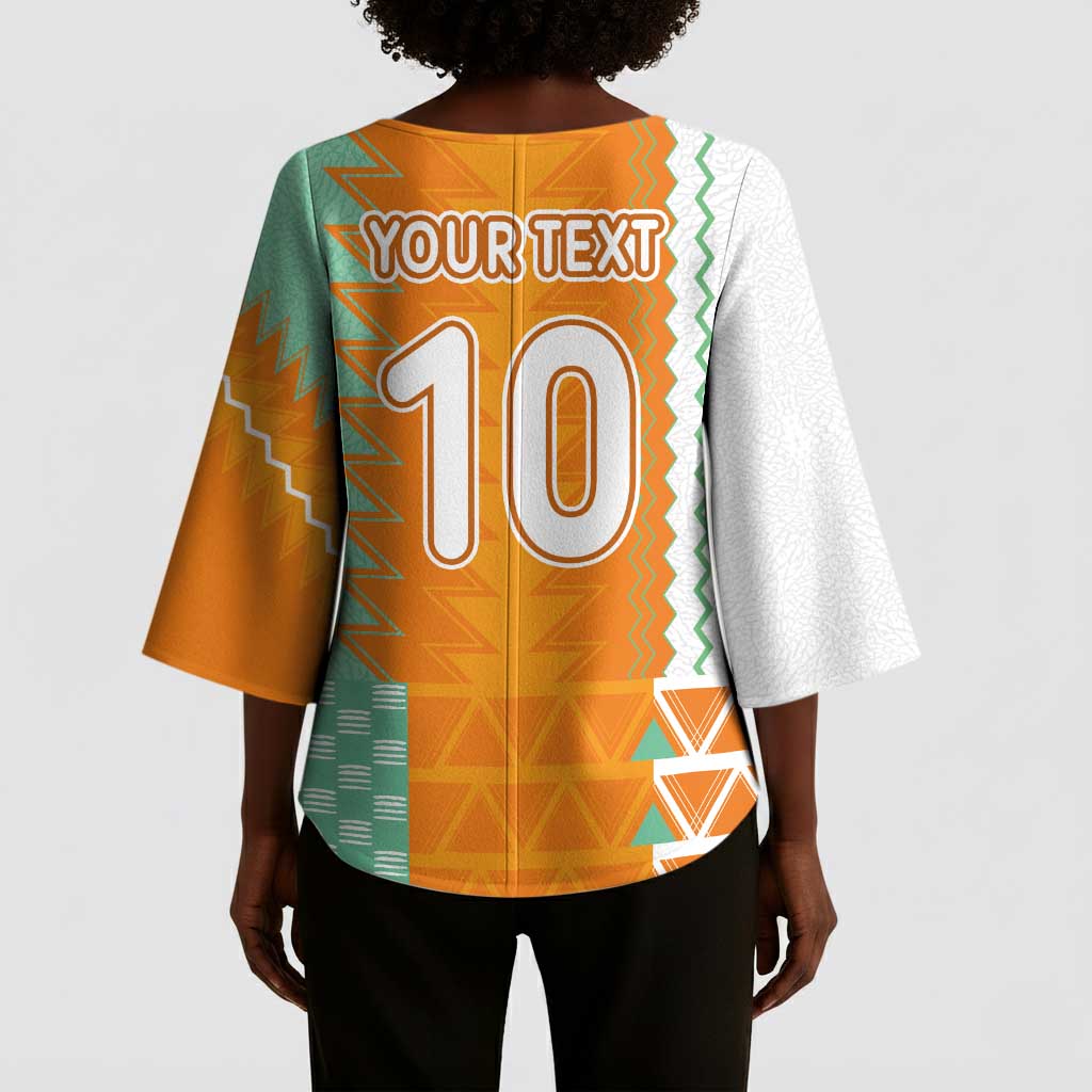 Custom Ivory Coast Football Kimono Sleeve Blouse Côte d'Ivoire-Tribal Sporty Style - Wonder Print Shop