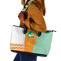 Ivory Coast Football Leather Tote Bag Côte d'Ivoire-Tribal Sporty Style - Wonder Print Shop