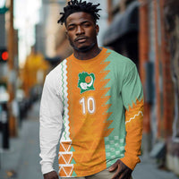 Custom Ivory Coast Football Long Sleeve Shirt Côte d'Ivoire-Tribal Sporty Style - Wonder Print Shop