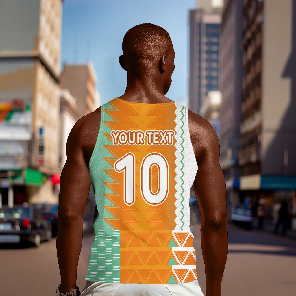 Custom Ivory Coast Football Men Tank Top Côte d'Ivoire-Tribal Sporty Style - Wonder Print Shop