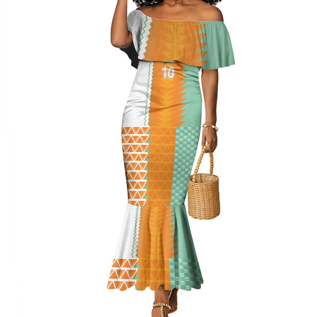 Custom Ivory Coast Football Mermaid Dress Côte d'Ivoire-Tribal Sporty Style - Wonder Print Shop