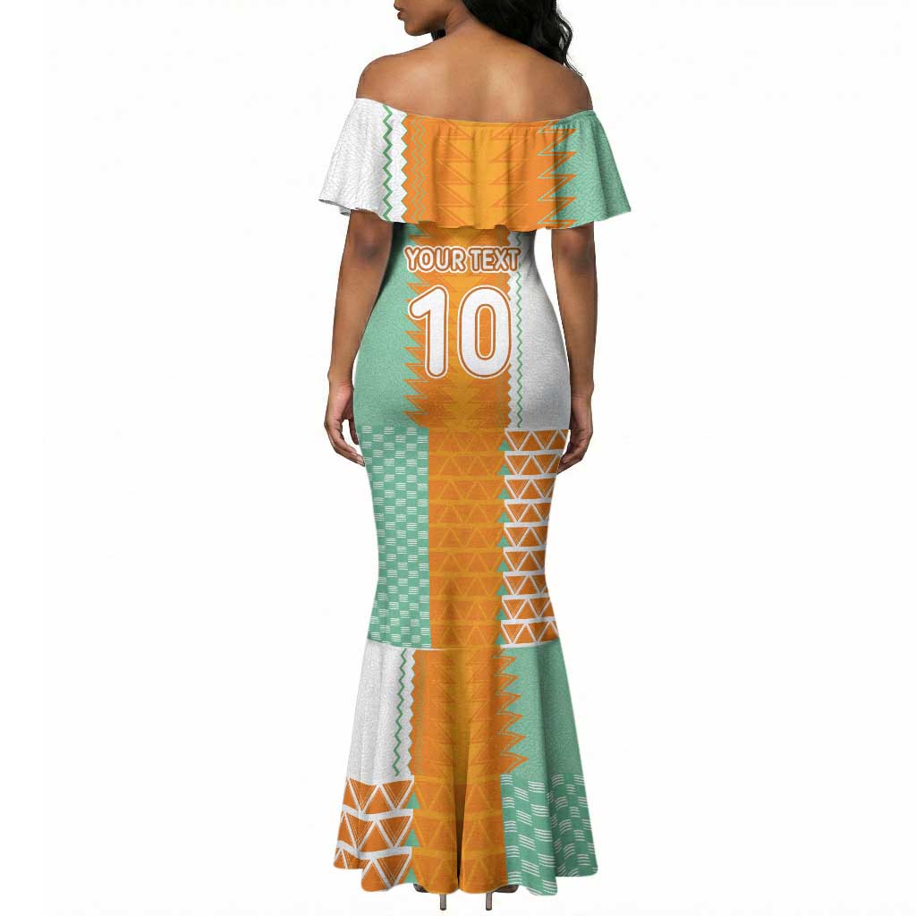 Custom Ivory Coast Football Mermaid Dress Côte d'Ivoire-Tribal Sporty Style - Wonder Print Shop