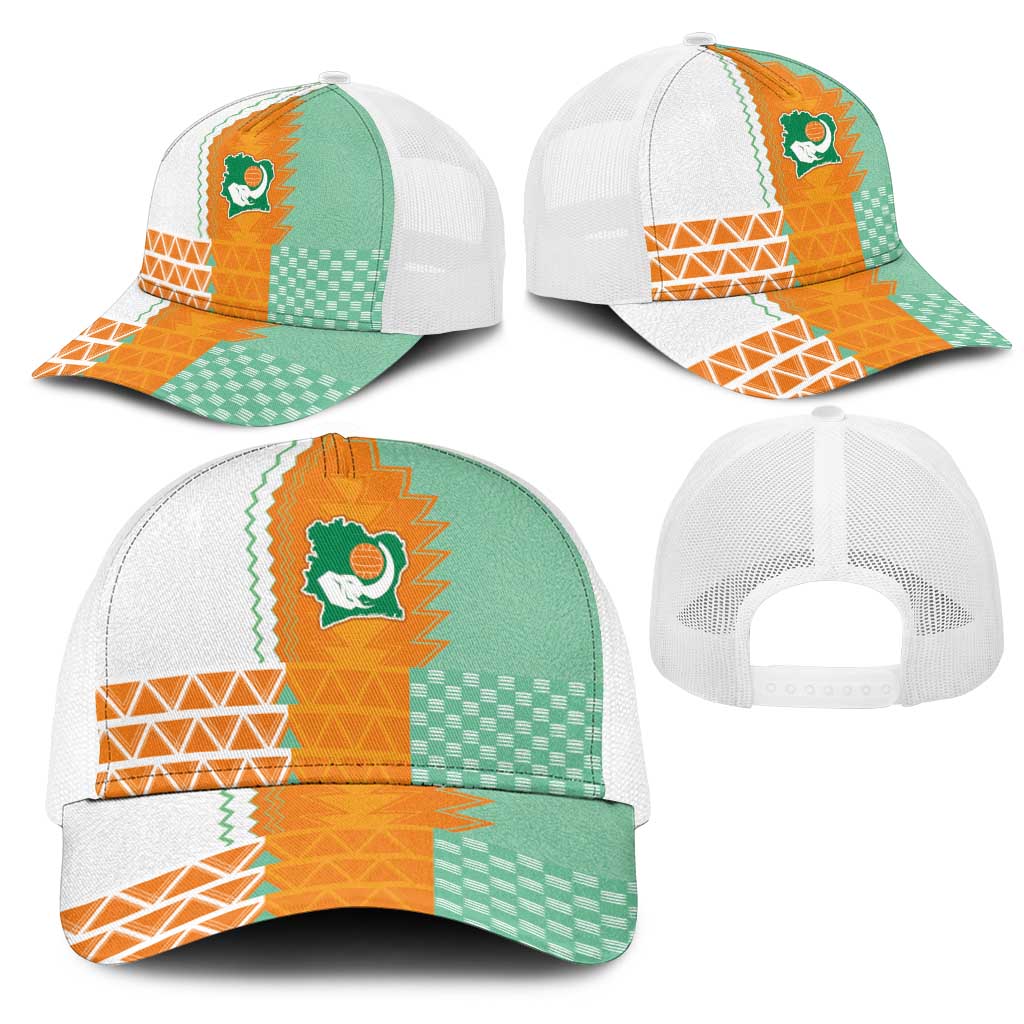 Ivory Coast Football Mesh Trucker Cap Côte d'Ivoire-Tribal Sporty Style