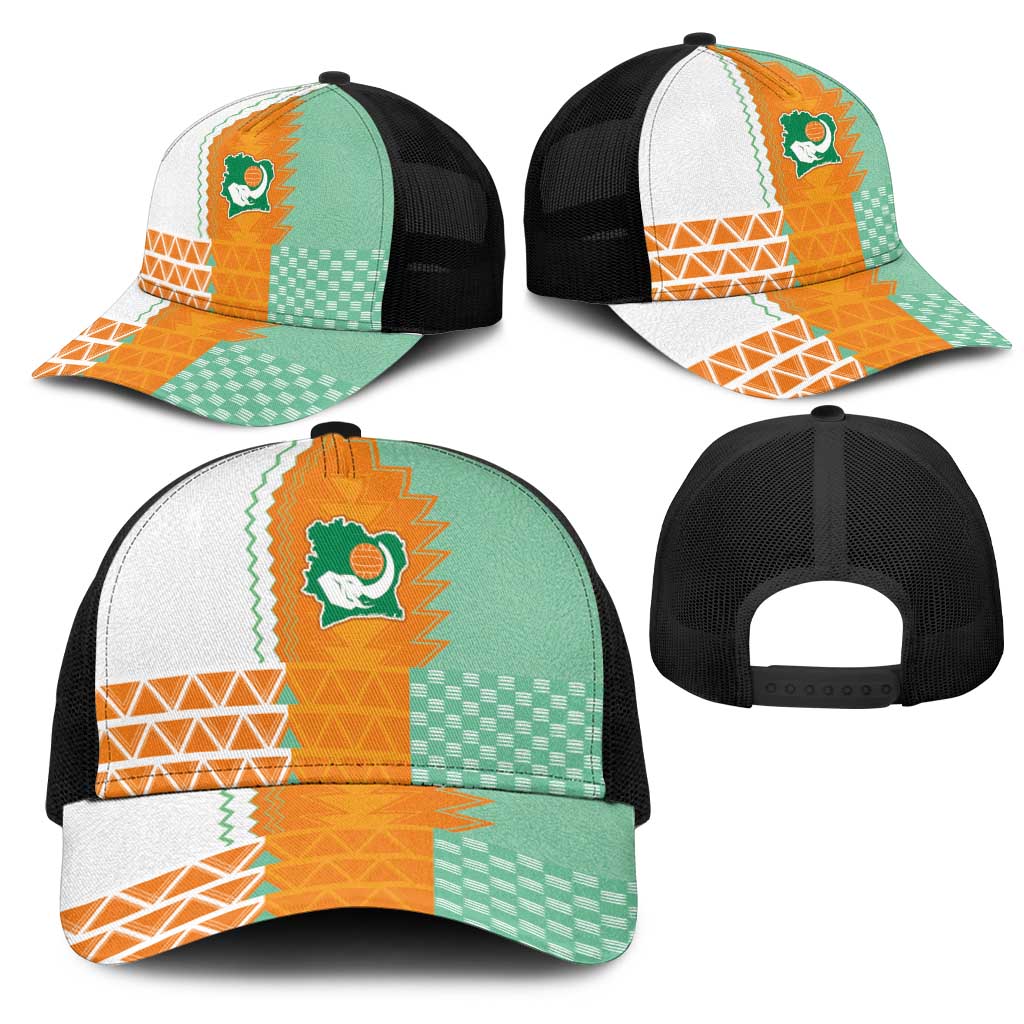 Ivory Coast Football Mesh Trucker Cap Côte d'Ivoire-Tribal Sporty Style