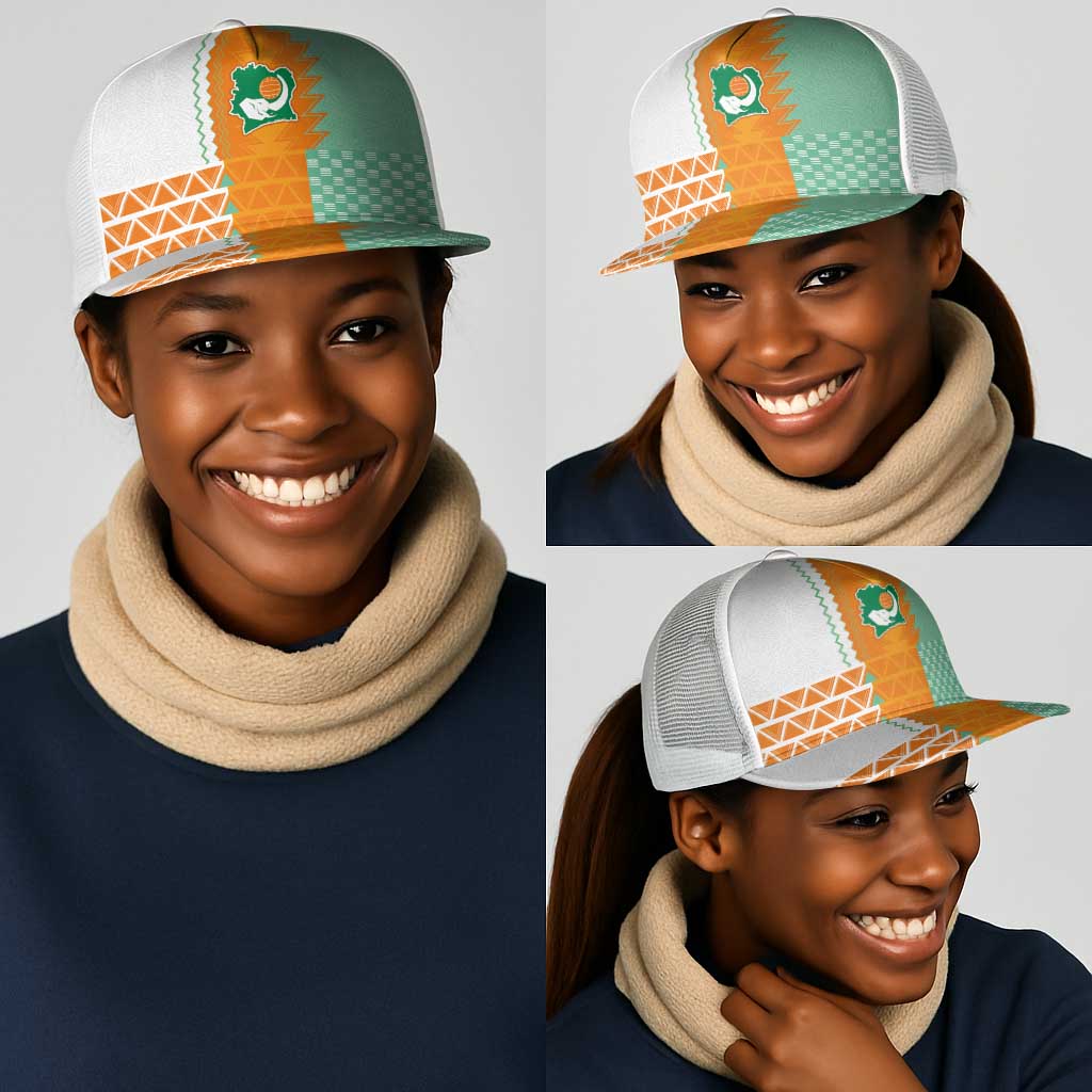 Ivory Coast Football Mesh Trucker Cap Côte d'Ivoire-Tribal Sporty Style