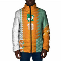 Custom Ivory Coast Football Padded Jacket Côte d'Ivoire-Tribal Sporty Style - Wonder Print Shop