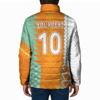 Custom Ivory Coast Football Padded Jacket Côte d'Ivoire-Tribal Sporty Style - Wonder Print Shop