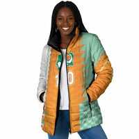 Custom Ivory Coast Football Padded Jacket Côte d'Ivoire-Tribal Sporty Style - Wonder Print Shop