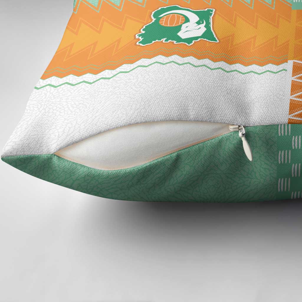 Ivory Coast Football Pillow Cover Côte d'Ivoire-Tribal Sporty Style - Wonder Print Shop