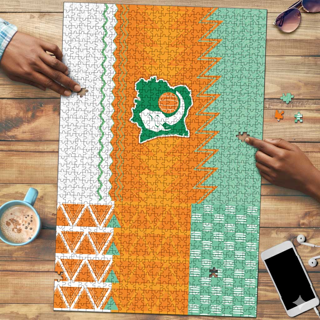 Ivory Coast Football Puzzle Côte d'Ivoire-Tribal Sporty Style - Wonder Print Shop
