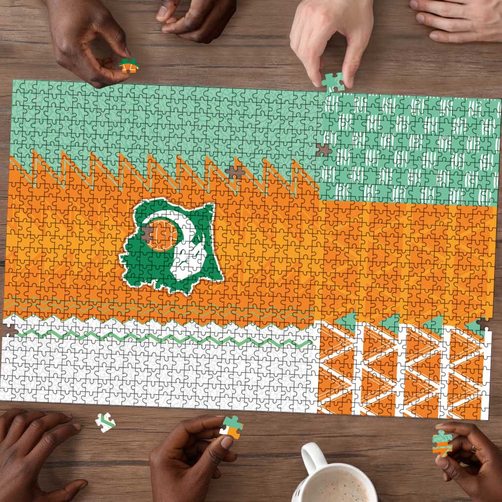 Ivory Coast Football Puzzle Côte d'Ivoire-Tribal Sporty Style - Wonder Print Shop