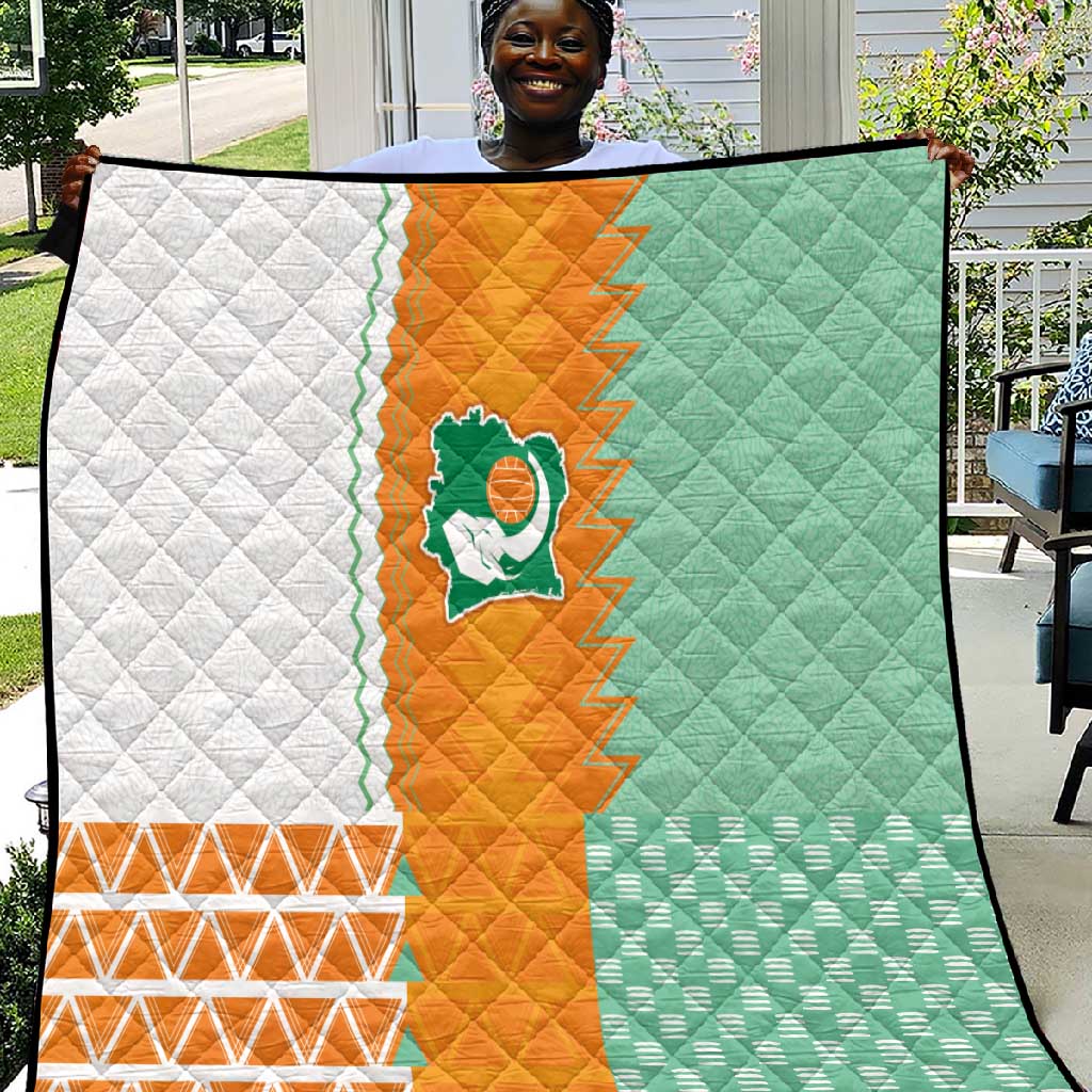 Ivory Coast Football Quilt Côte d'Ivoire-Tribal Sporty Style - Wonder Print Shop