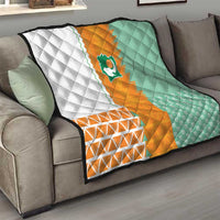 Ivory Coast Football Quilt Côte d'Ivoire-Tribal Sporty Style - Wonder Print Shop