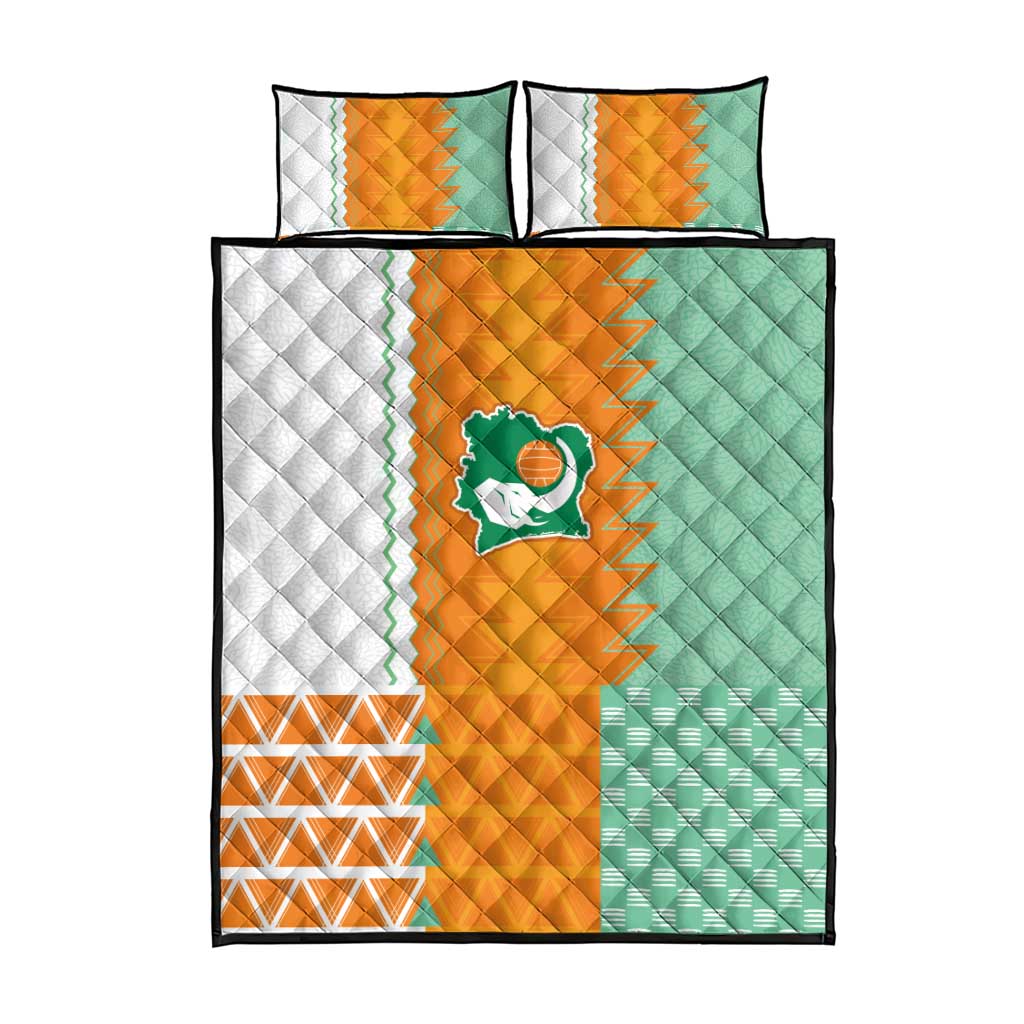 Ivory Coast Football Quilt Bed Set Côte d'Ivoire-Tribal Sporty Style - Wonder Print Shop