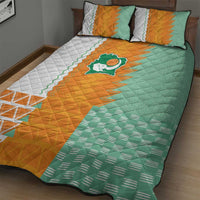 Ivory Coast Football Quilt Bed Set Côte d'Ivoire-Tribal Sporty Style - Wonder Print Shop