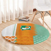 Ivory Coast Football Round Carpet Côte d'Ivoire-Tribal Sporty Style - Wonder Print Shop
