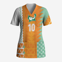 Custom Ivory Coast Football Scrub Top Côte d'Ivoire-Tribal Sporty Style - Wonder Print Shop